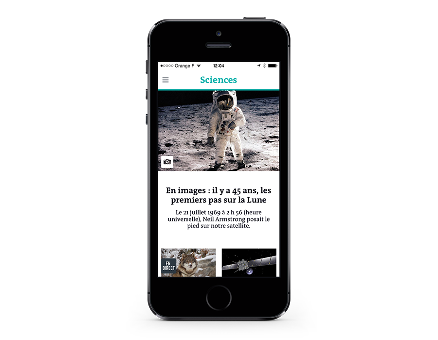 écran de l'application Le Monde, l'information en continu