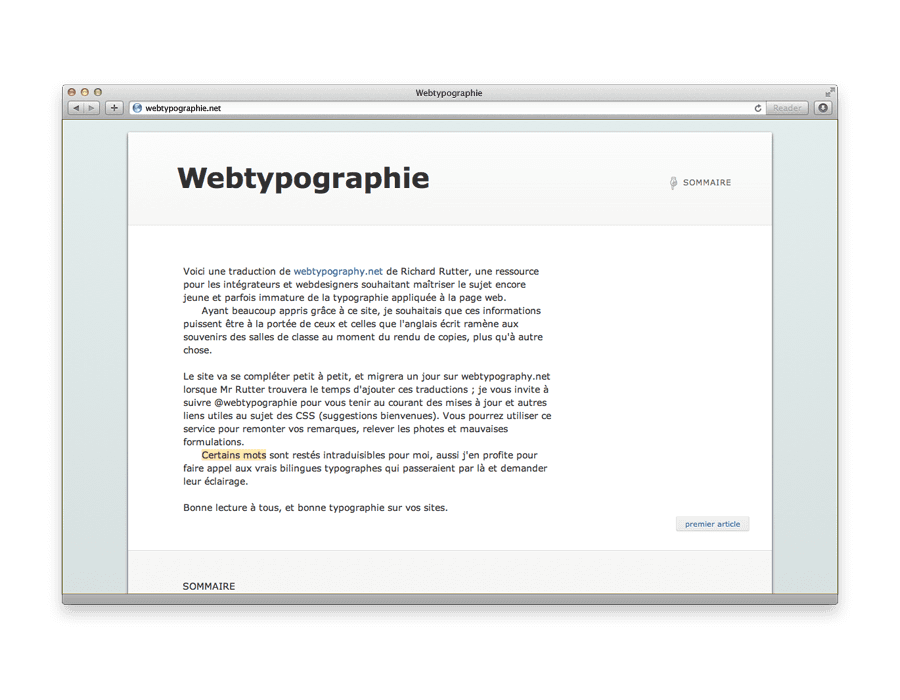 écran du site webtypographie.net